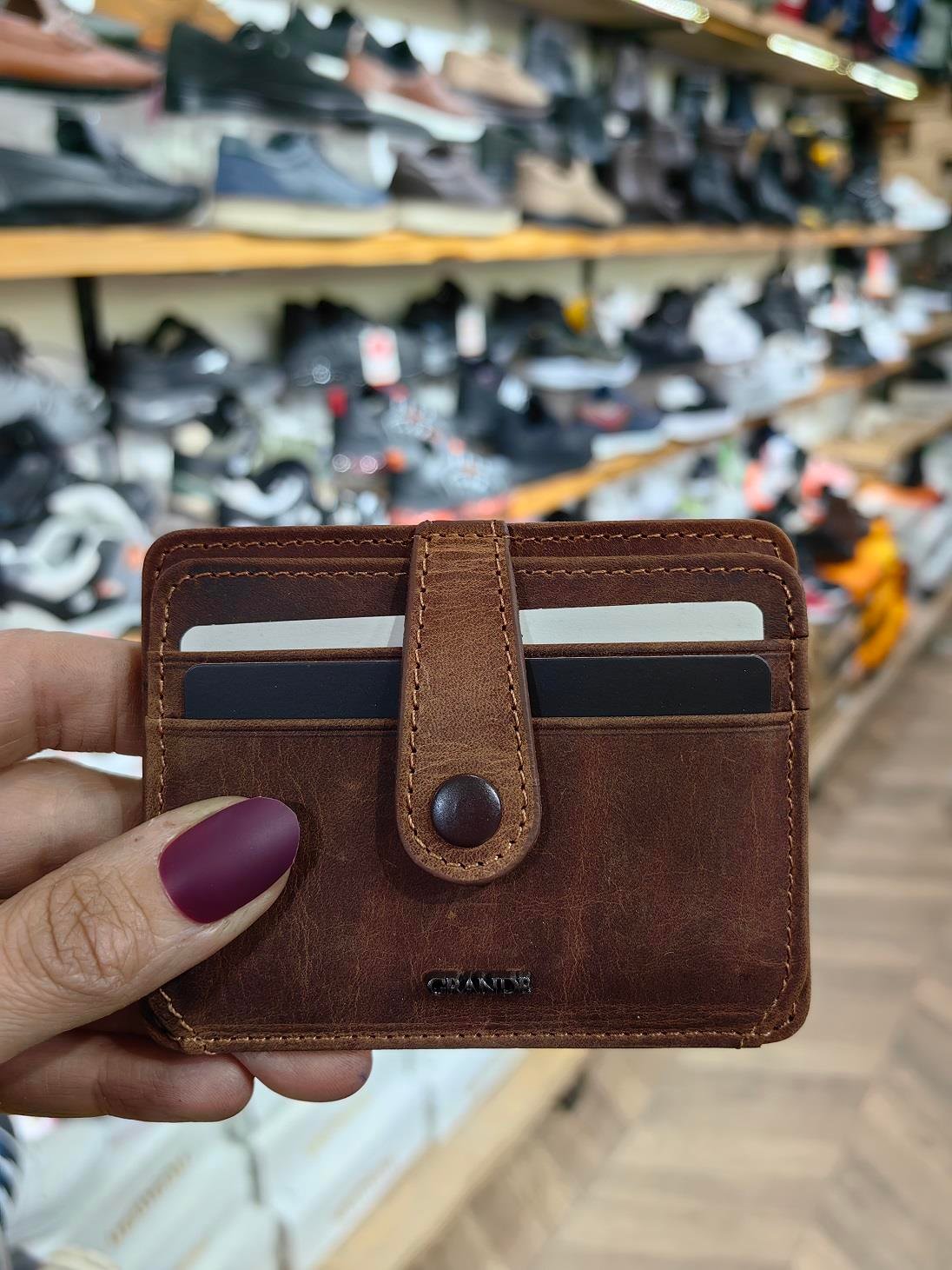 Unisex Hakiki Deri Çok Bölmeli El Yapımı Kartlık Cüzdan