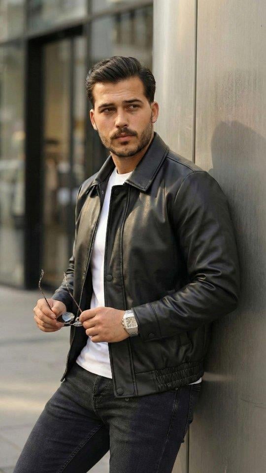 Erkek Astarlı Deri Ceket