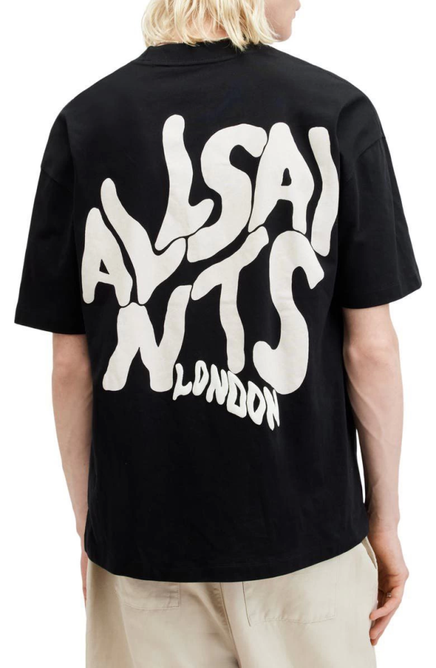 Erkek Baskılı Oversize T-shirt - Siyah