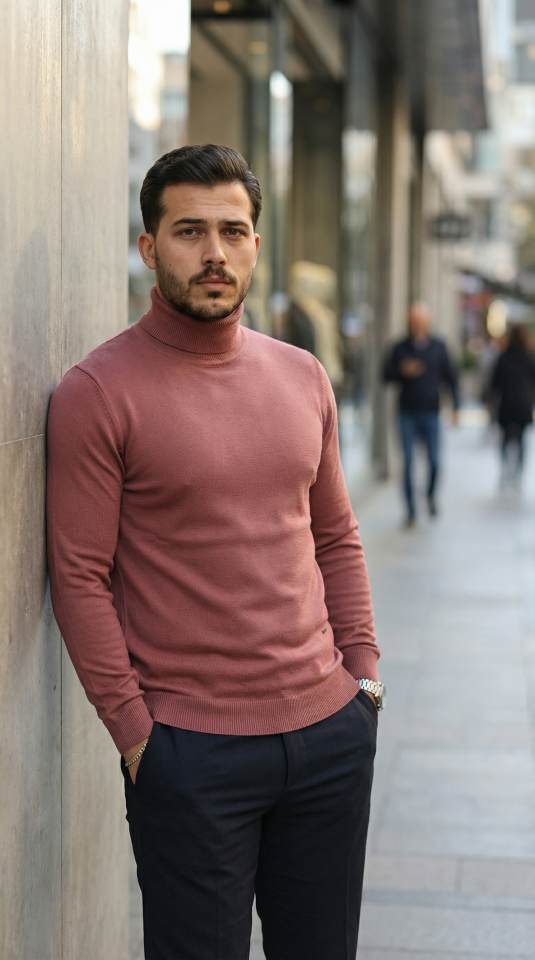 Erkek Boğazlı Yaka Uzun Kollu Triko