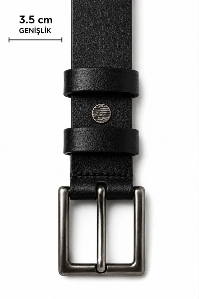 Erkek Hakiki Deri 3.5 Cm Klasik Kemer Metal Tokalı Günlük Ve Klasik Kullanım