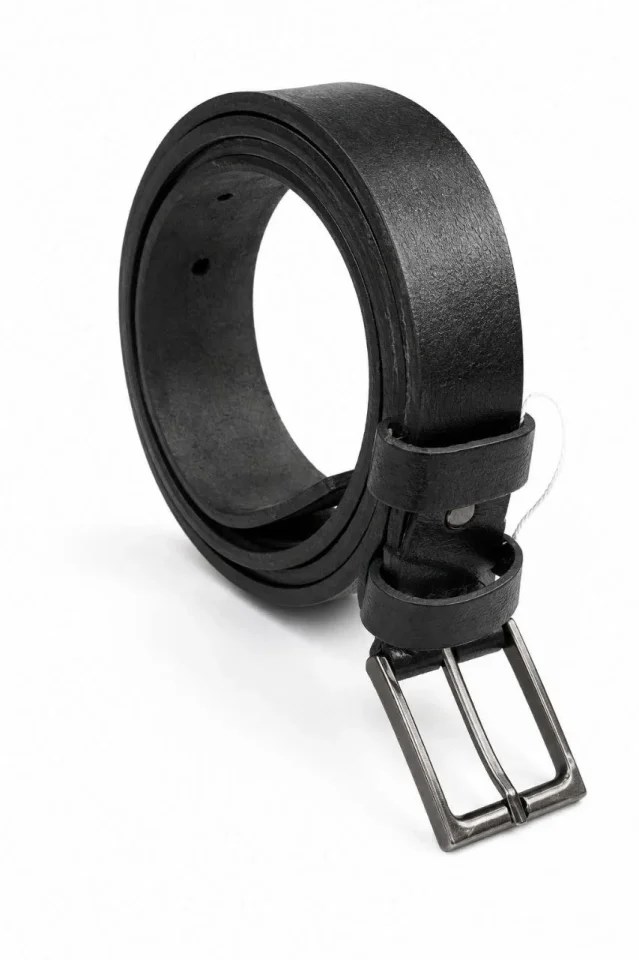 Erkek Hakiki Deri 3.5 Cm Klasik Kemer Metal Tokalı Günlük Ve Klasik Kullanım