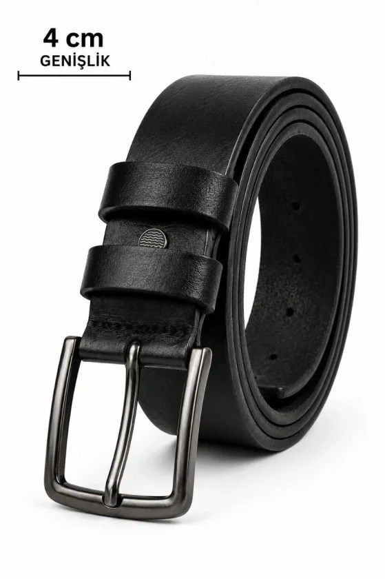 Erkek Hakiki Deri 4 Cm Klasik Kemer Metal Tokalı Günlük Ve Klasik Kullanım
