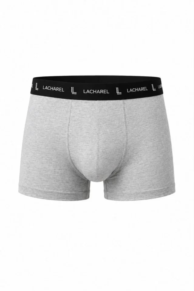 Erkek Likralı Pamuklu Nefes Alan Penye 6 Adet Boxer - Lacivert - Gri