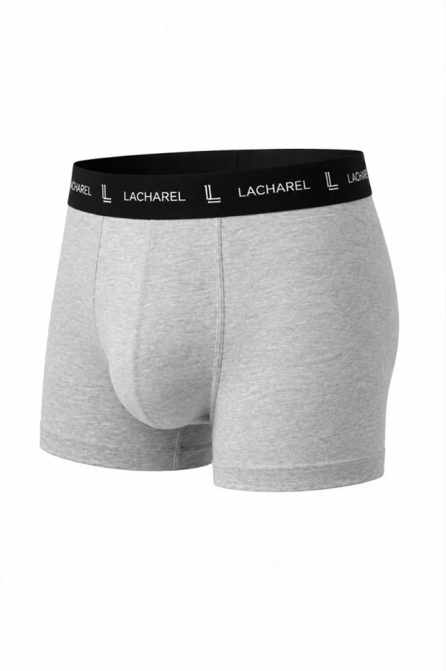 Erkek Likralı Pamuklu Nefes Alan Penye Boxer 3lü Paket - Gri