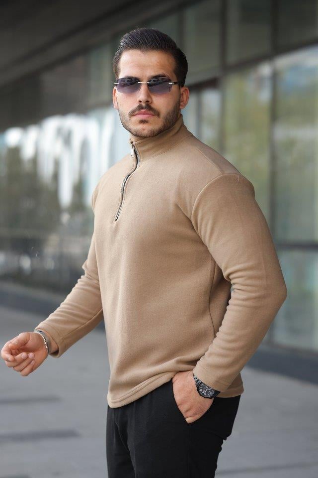 Erkek Zip Yaka Polar Sweat