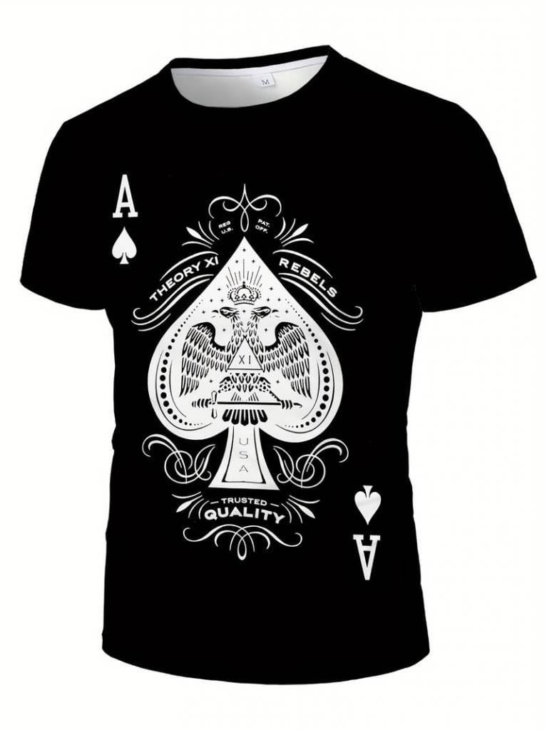 Erkekkısa Kollu Yuvarlak Yaka Desenli Viskon T-shirt