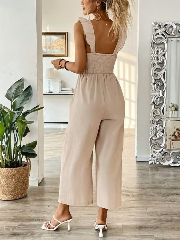 Kadın Askılı Gipe Detaylı Cepli Uzun Tulum