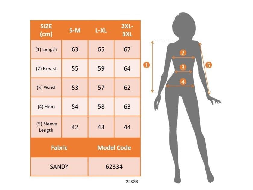Kadın Kısa Kollu önden şerit Detaylı Desenli Sandy Bluz