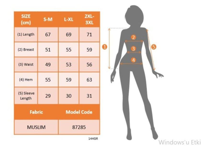 Kadın Kısa Kollu Yakalı önü Düğmeli Müslim Gömlek