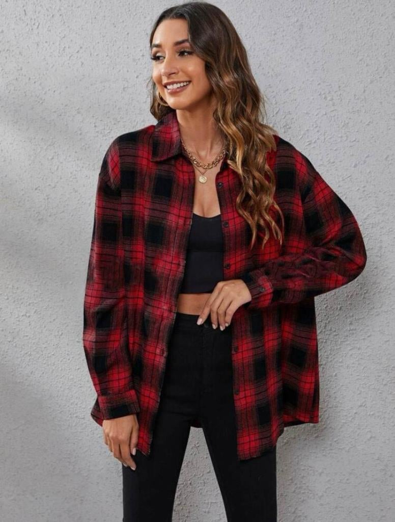 Kadın Uzun Kollu Yakalı önden Düğmeli Dokuma Gömlek