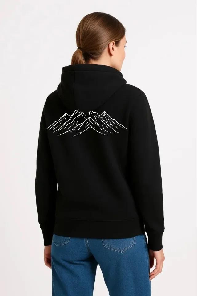 Nihilist Penguen Özel Tasarım Oversize Kapüşonlu Sweatshirt - Siyah