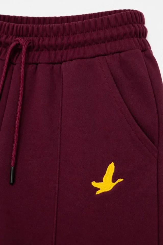 Osy Modal Yumuşak Dokulu Cima Dikişli Nakışlı Cepli Oversize Bol Paça Eşofman Altı - Bordo