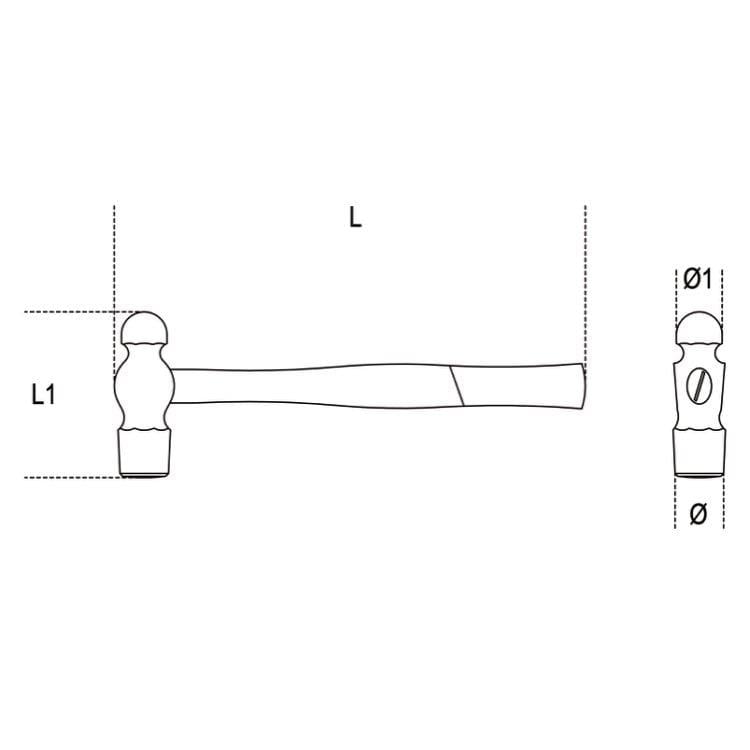 Beta 1377BA Kıvılcım Çıkarmayan Bombe Başlı Çekiç 340 gr.