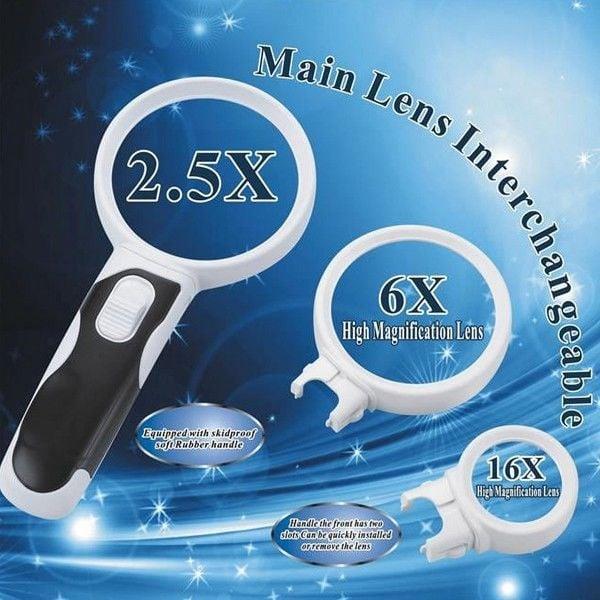 Büyüteç 25616 Değiştirilebilir Mercekli El Tipi