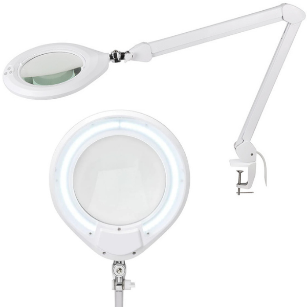 Geniş Mercekli Luma  Masaya Bağlanabilir Büyüteç | Ayarlanabilir Led Işığı
