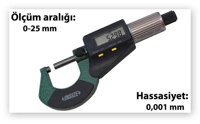 İnsize 3109-25A Dijital Mikrometre 0-25mm