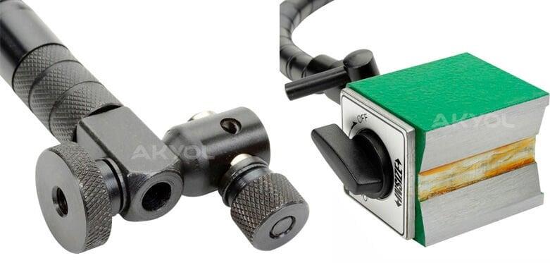 Insize 6207-80A Bükülebilir Kollu Manyetik Stand – 80 kgf Güçlü Mıknatıs, Esnek Kol Yapısı