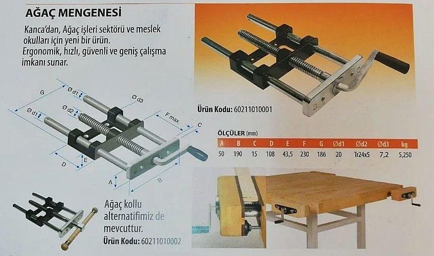 Kanca Ahşap Saplı Ağaç Mengenesi 50 mm