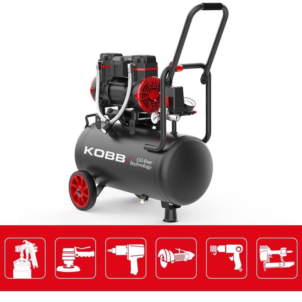 KOBB KBK25S 25Lt Yağsız Sessiz Taşınabilir Hava Kompresörü 1.7HP - 8Bar