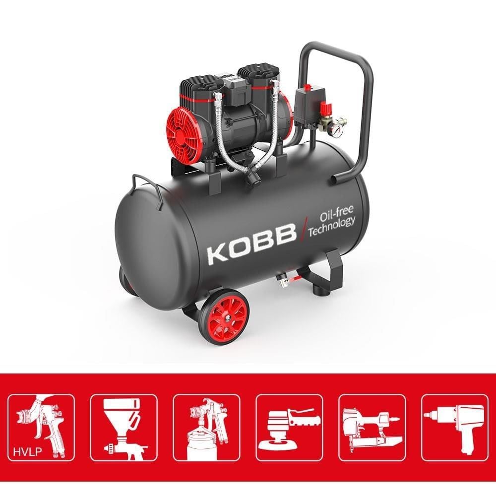 KOBB KBK50S 50 Lt Yağsız Sessiz Taşınabilir Hava Kompresörü 2.0 HP - 8 Bar
