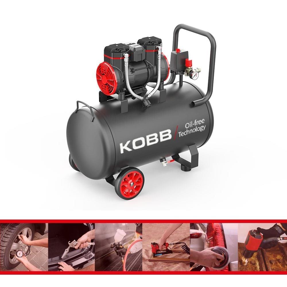 KOBB KBK50S 50 Lt Yağsız Sessiz Taşınabilir Hava Kompresörü 2.0 HP - 8 Bar