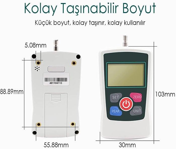 Loyka AMF-500 Dijital İtme Çekme Kuvveti Ölçer | 500 Newton | 0,1N | Tek Bağlantılı