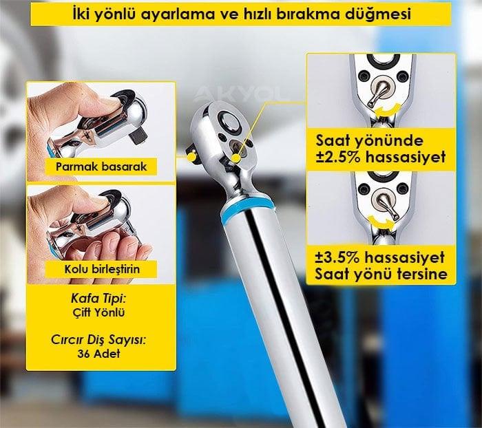 Loyka AWJ4-0340 Cırcır Başlı Dijital Torkmetre 340Nm-1/2