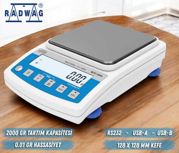 Radwag WTC 2000 Dijital Hassas Terazi (2000GR / 0.01GR)
