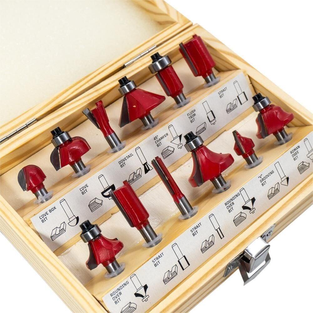 ROX WOOD 12 Parça Ahşap Freze Seti 6mm sap