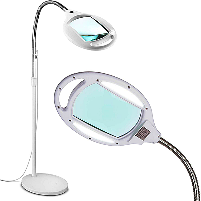 StandMag Ayaklı Esnek Boyunlu LED’li Büyüteç | 42 LED Işıklı Ayaklı Büyüteç Lambası