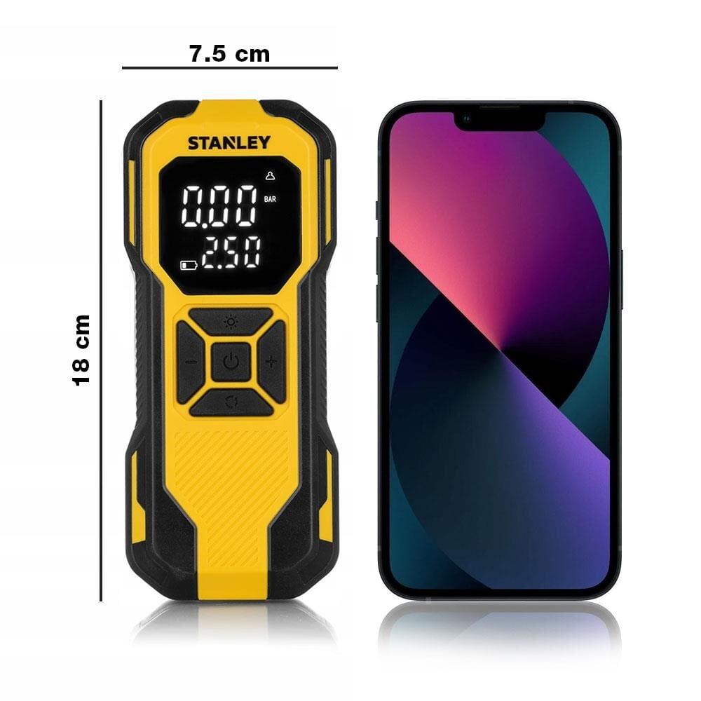STANLEY SXIF0101 12V / Şarjlı Li-ion Dijital Göstergeli Akıllı Lastik Şişirme Pompası 150 PSI+Powerbank+SOS+Led Lamba