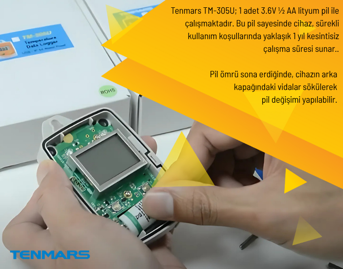 Tenmars TM-305U Sıcaklık ve Nem Kayıt Cihazı