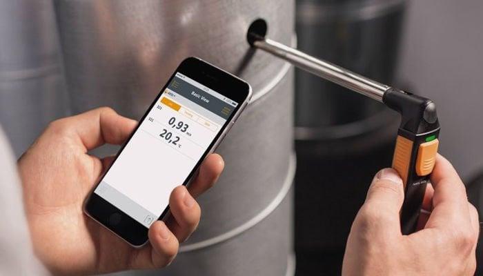 Testo 405i Akıllı Telefon ile Kullanılabilen Hot Wire Anemometre