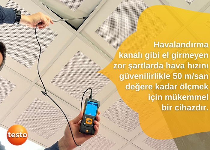 Testo 440 Hava Hızı ve Hacimsel Debi Ölçer | Mini Pervane Problu