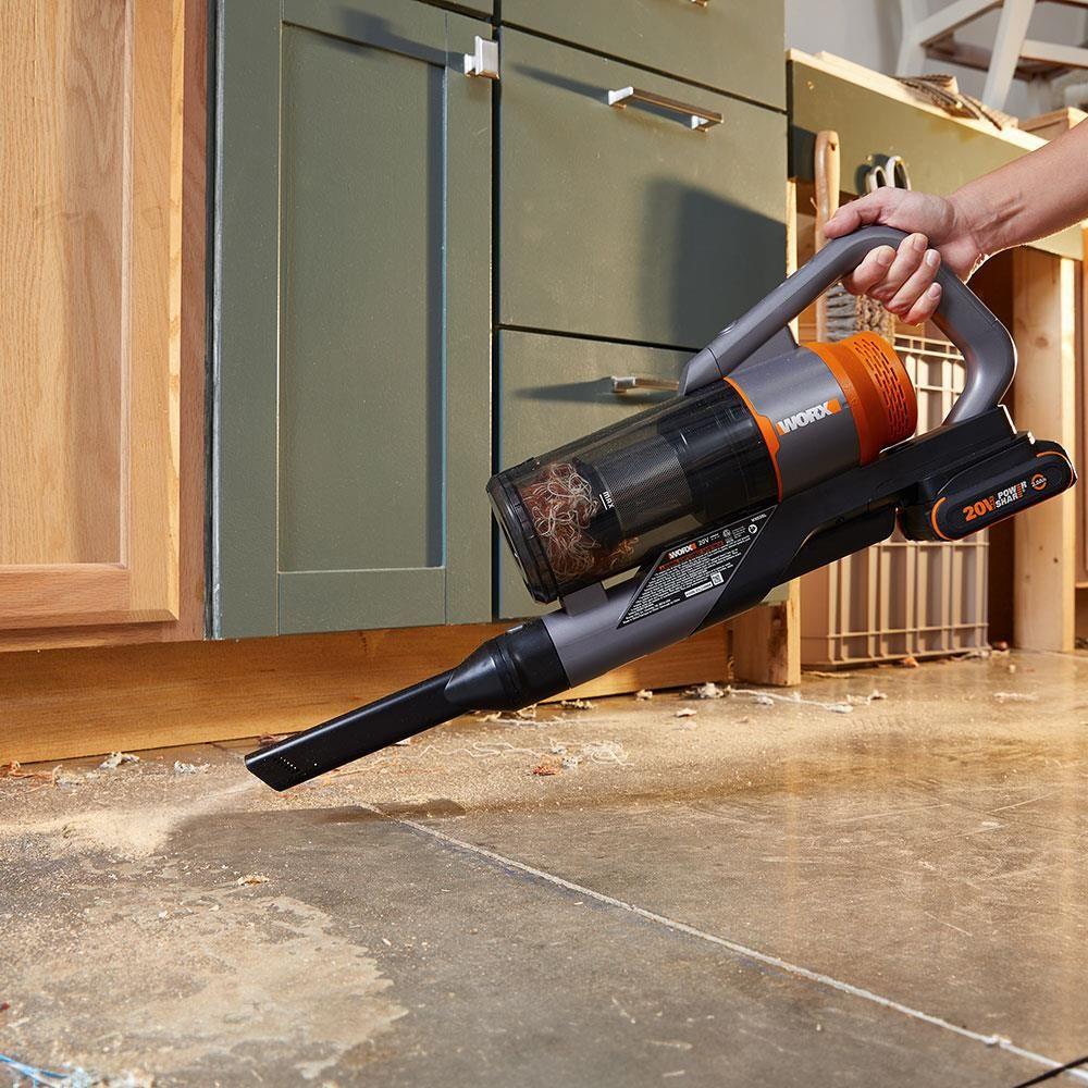 WORX WX038 Çift Akülü Siklonik Sistem Şarjlı Dikey Süpürge 20Volt 2.0Ah. /105Watt