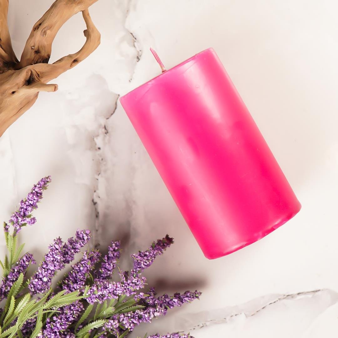 12x7 cm Mitr Bordo Silindir Mum