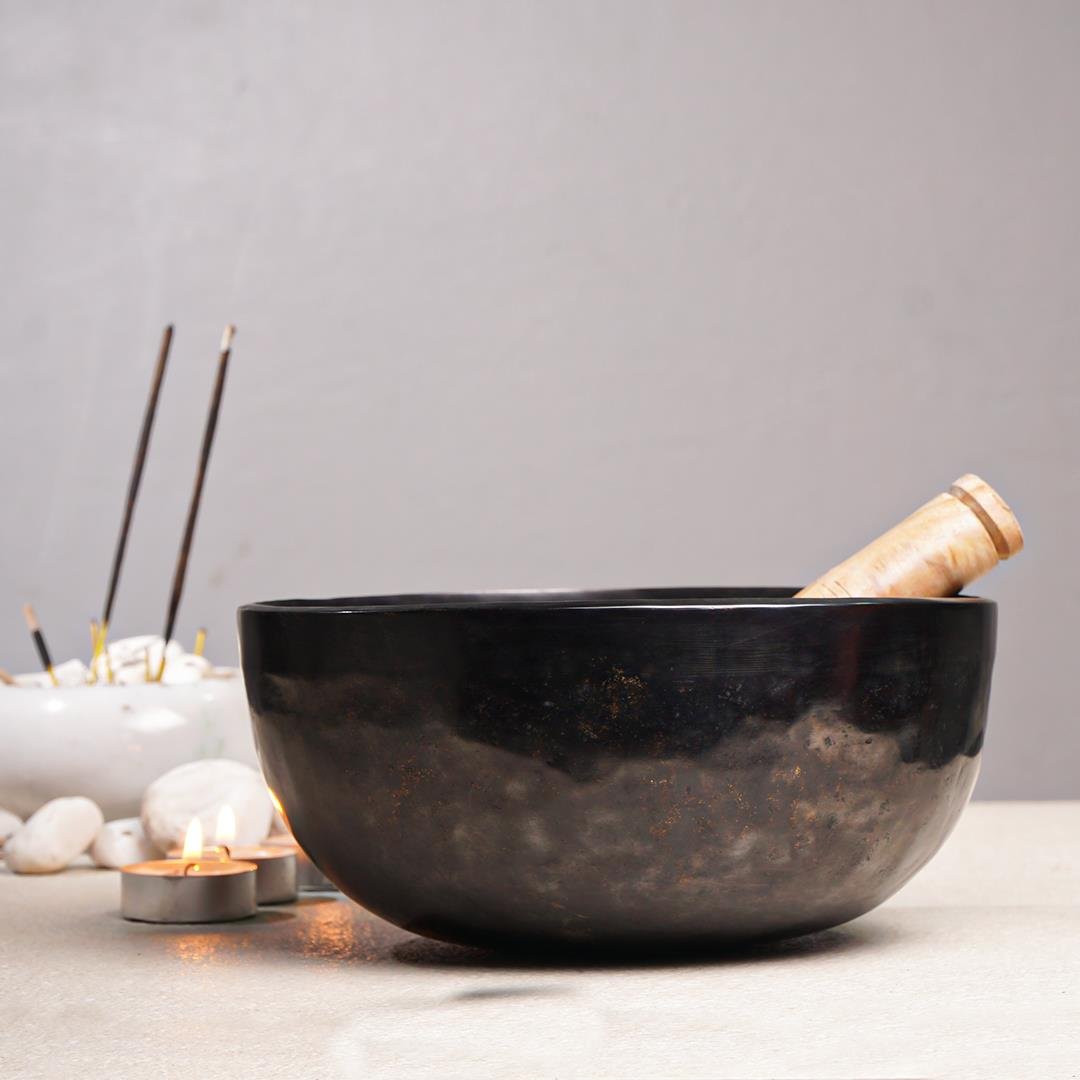 30 Cm Siyah El Yapımı Tibet Kasesi