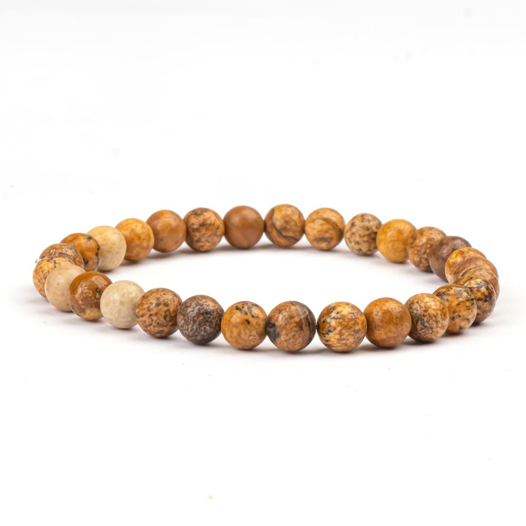 Ağaç Jasper Doğal Taş Bileklik (6 mm) – Doğanın Gücü