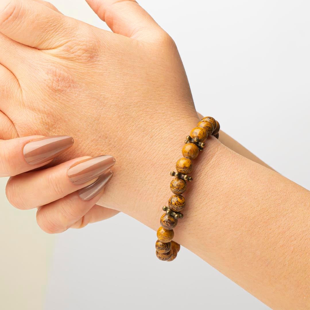 Ağaç Jasper Doğal Taş Bileklik (8 mm) – İçsel Huzur