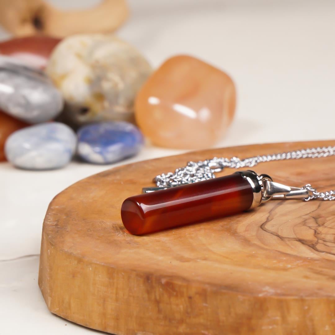 Akik (Agate) Doğal Taş Kolye