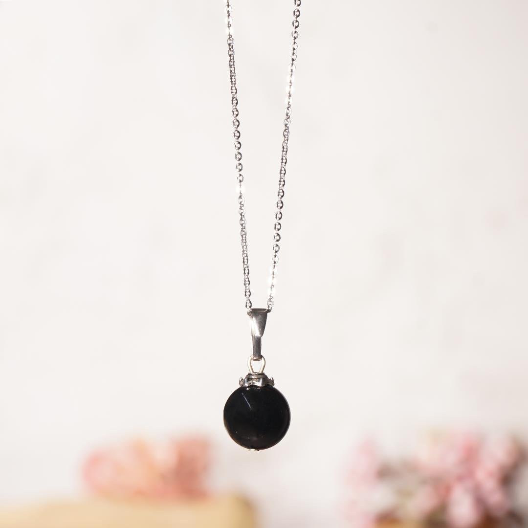 Akik (Agate) Doğal Taş Küre Kolye