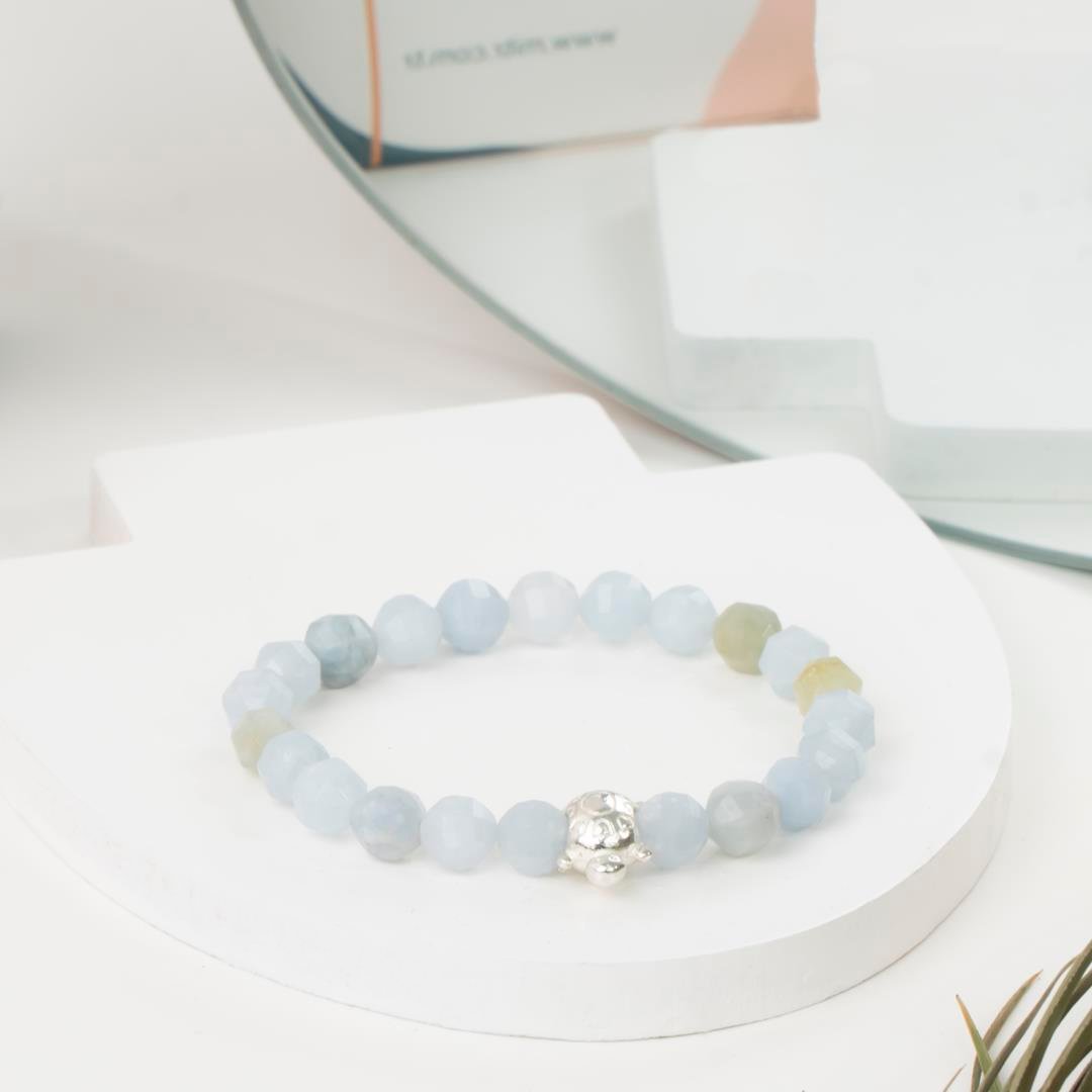 Akuamarin Rahatlatıcı Doğal Taş Bileklik