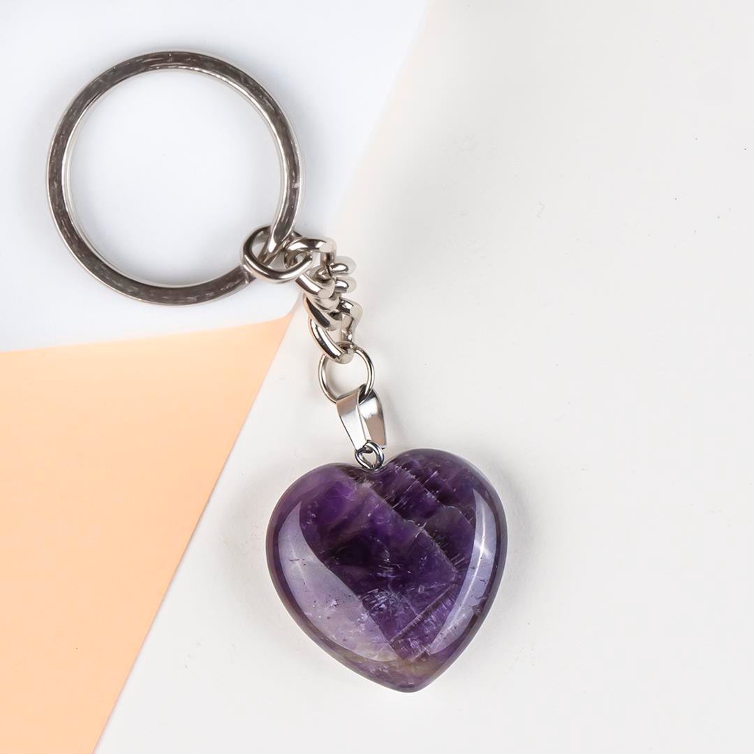Ametist Doğal Taş Anahtarlık