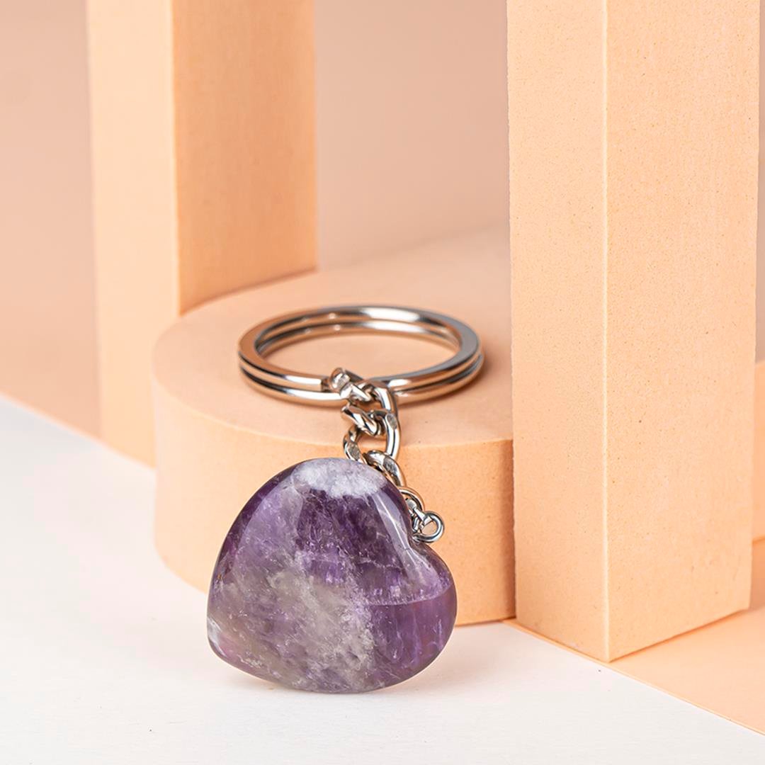 Ametist Doğal Taş Anahtarlık