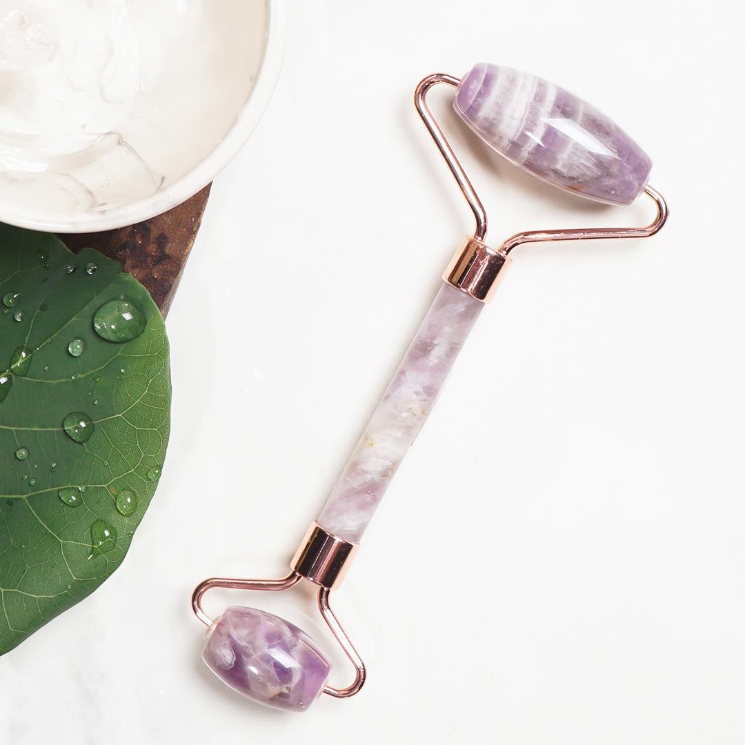 Ametist Doğal Taş Masaj Aleti (Face Roller)