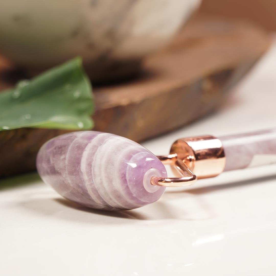 Ametist Doğal Taş Masaj Aleti (Face Roller)