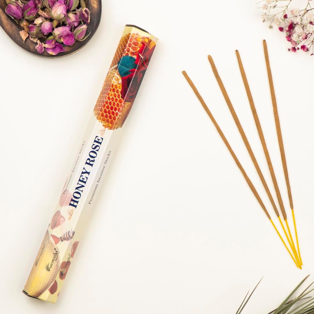 Aromatika Bal & Gül Aromalı Premium Çubuk Tütsü