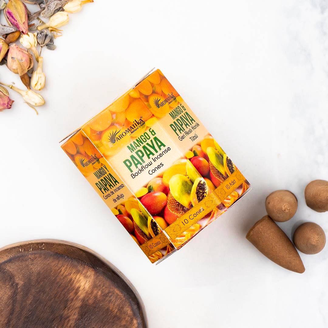 Aromatika Mango Papaya Aromalı Geri Akışlı Şelale Tütsü
