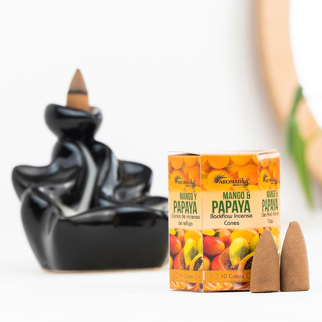Aromatika Mango Papaya Aromalı Geri Akışlı Şelale Tütsü